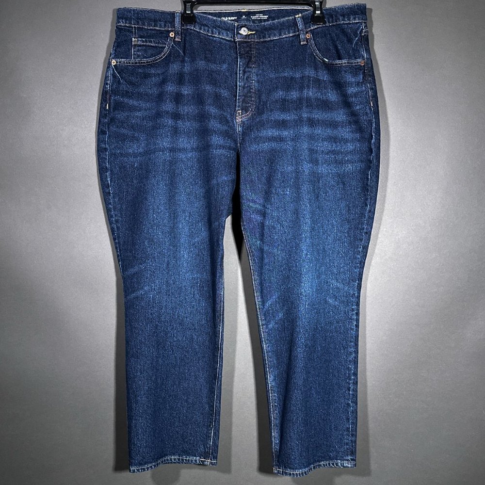 Old Navy Button Fly High‎ Rise Slouchy Straight Secret Slim Pockets Size 18P